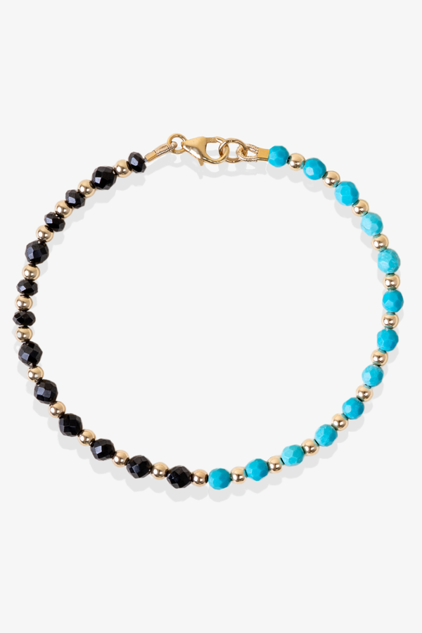 Clarity and Grounding - Black Spinel and Turquoise Intention Bracelet