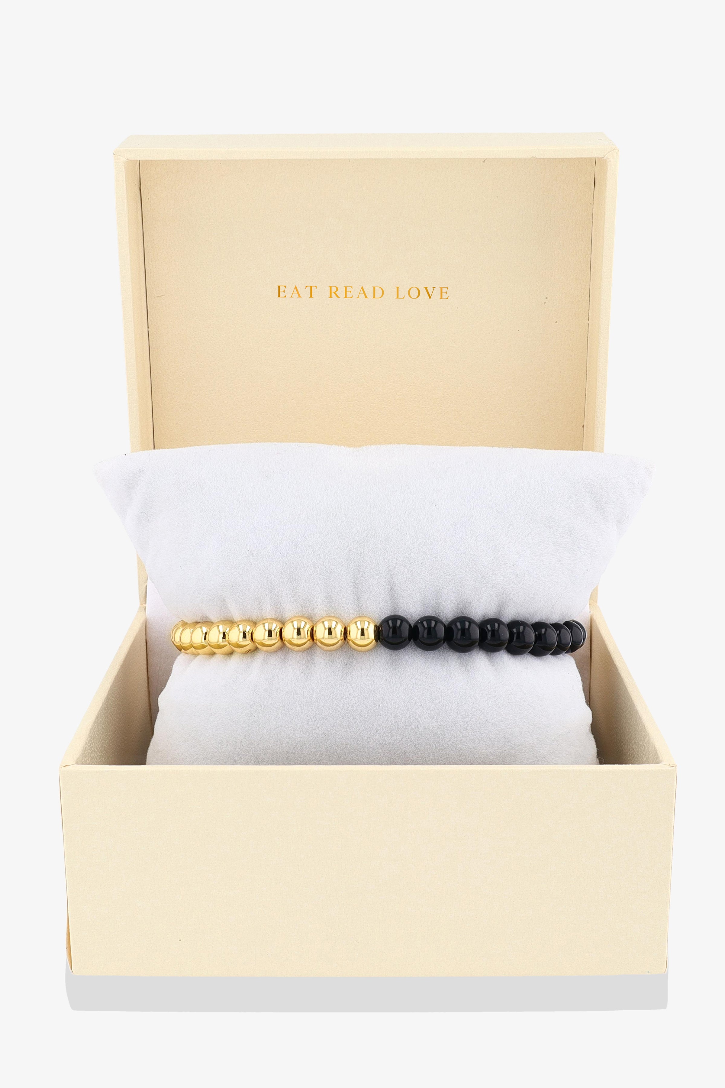 Queen of Protection REAL Gold Bracelet With Black Obsidian