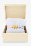 Rose Quartz and Blue Lace Agate Mega Fortune 14K Gold Pixiu Feng Shui Bracelet