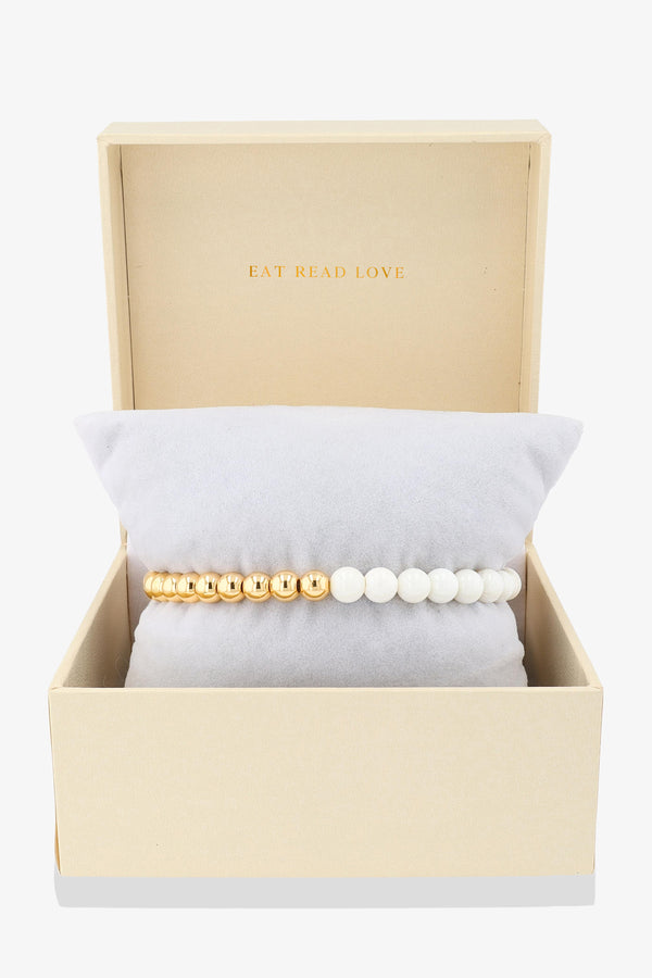Queen of Communication REAL Gold Bracelet With White Coral