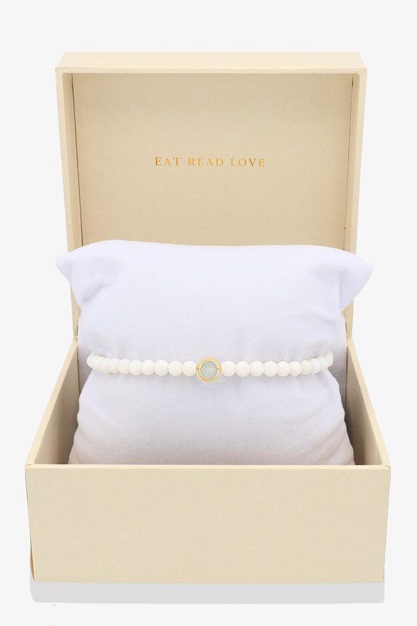 White Coral with Jade Gold Vermeil Honor Bracelet