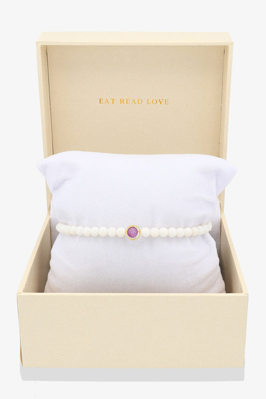 White Coral with Amethyst Gold Vermeil Honor Bracelet