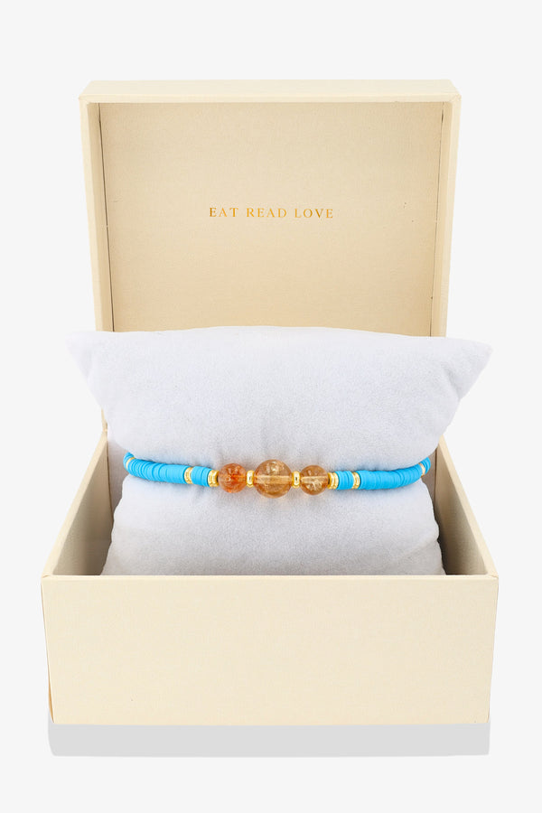 Power Fortune Clay Bracelet with Citrine and Gold Vermeil