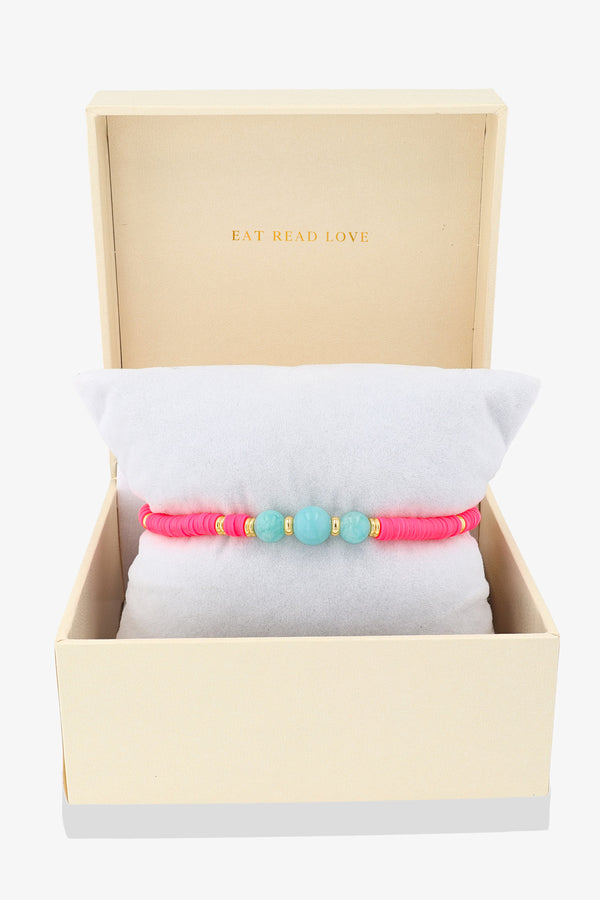 Power Love Clay Bracelet with Amazonite and Gold Vermeil