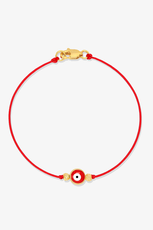 Evil Eye Red String Protection Bracelet - Black