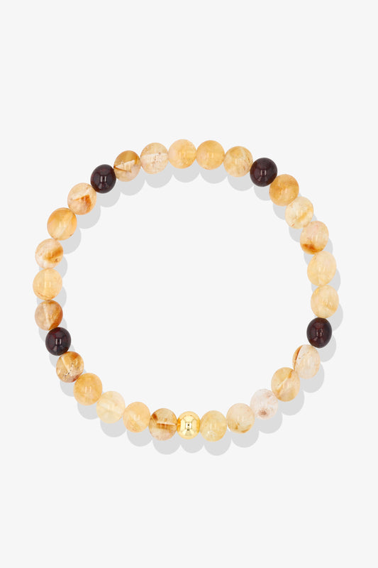 Scorpio Citrine and Garnet Crystal Bracelet with REAL Gold