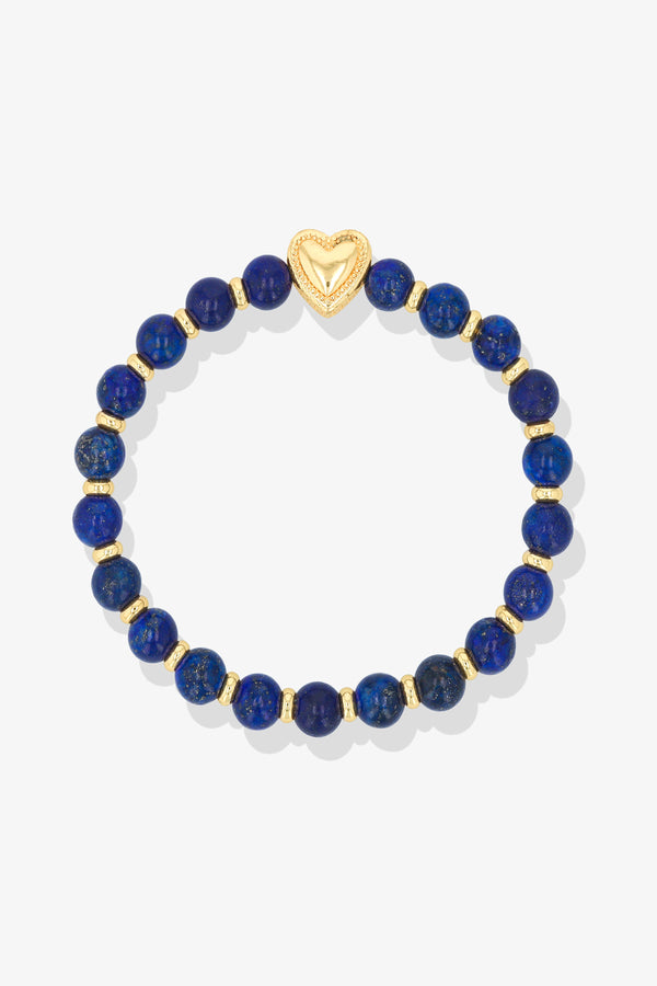 Natural Lapis Lazuli Heartbeat of Gold Bracelet