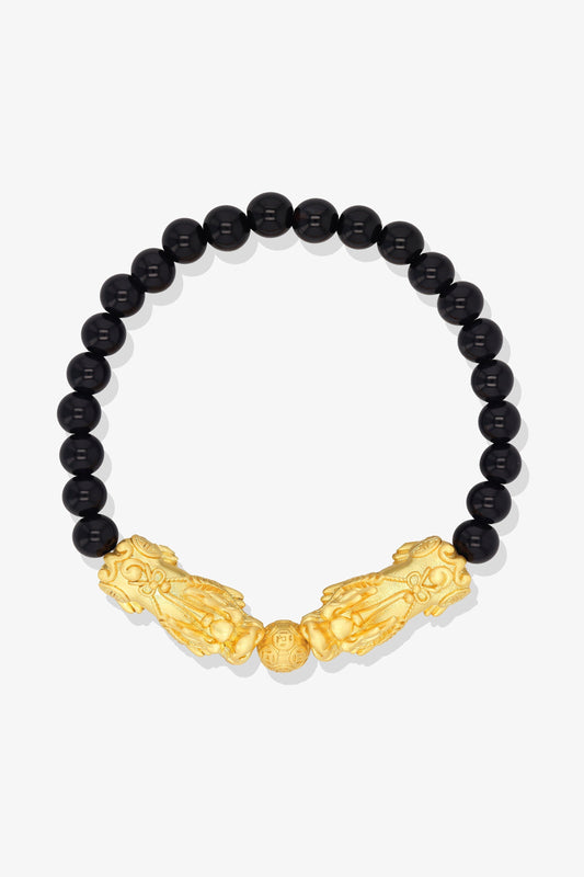 Carnelian Mega Money 18k Gold Vermeil Pixiu Feng Shui Bracelet