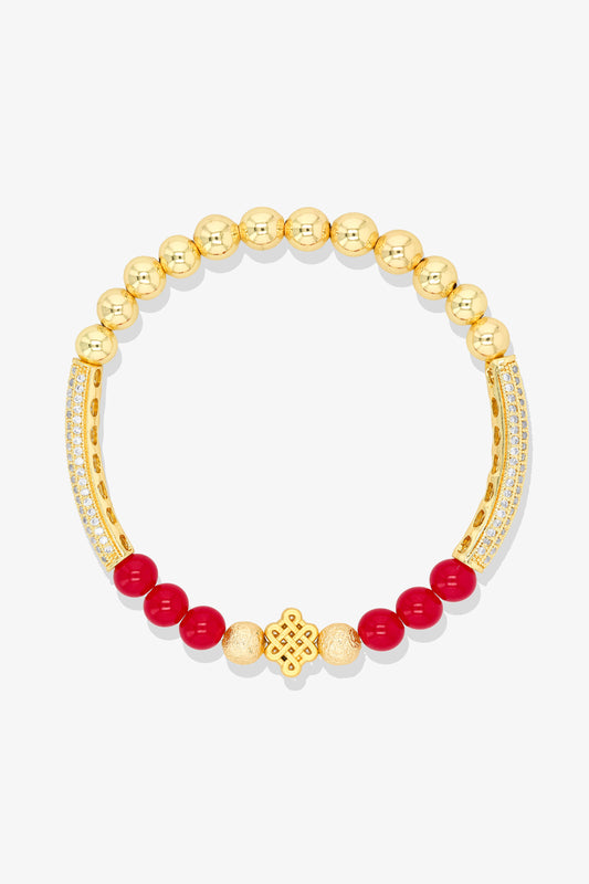 Infinity Knott Ruby Gold Vermeil Bracelet