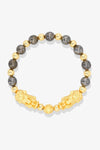 Forever Fortune 14K Gold Double Pixiu Pyrite Bracelet