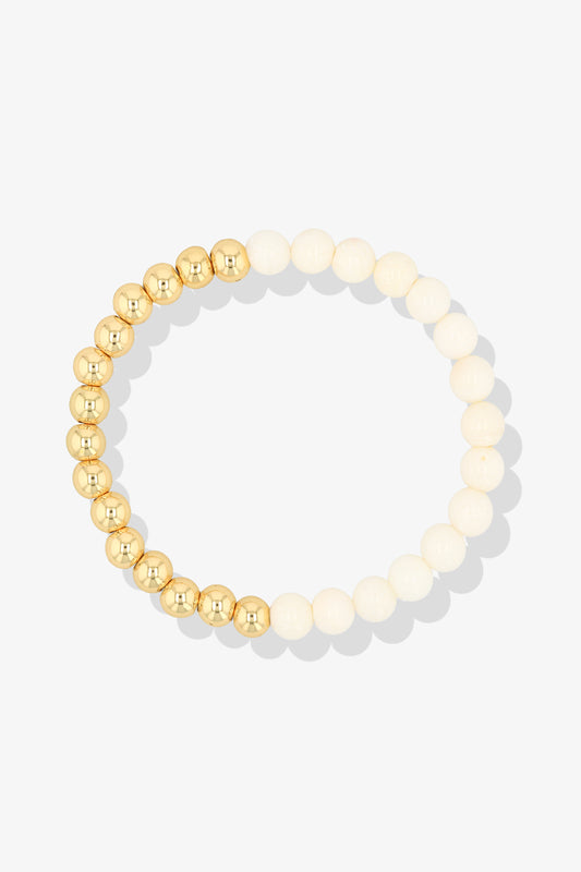 Queen of Communication REAL Gold Bracelet With White Coral