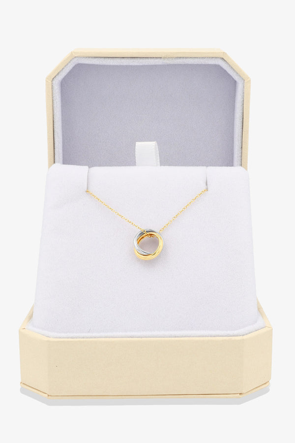 Infinity Rings Pendant Necklace 14k REAL Gold