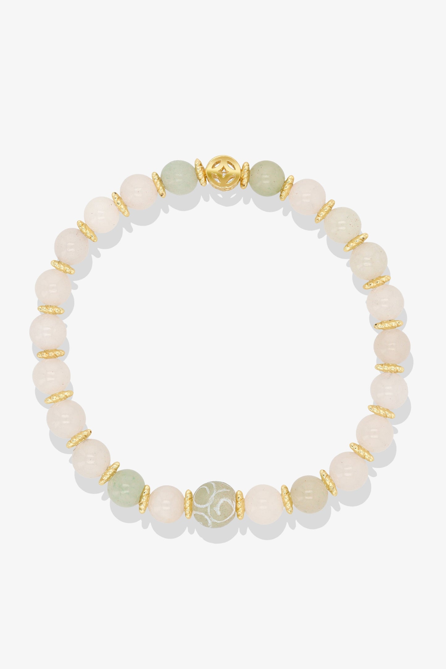 Yellow Calcite with Gold Lucky Coin and White Jade charm Bracelet