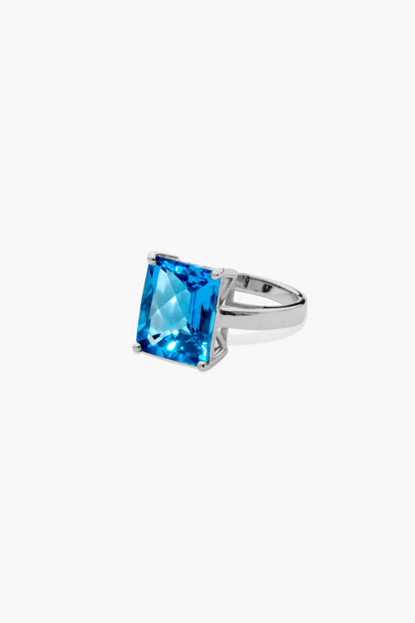 Blue Topaz Sterling Silver Ring