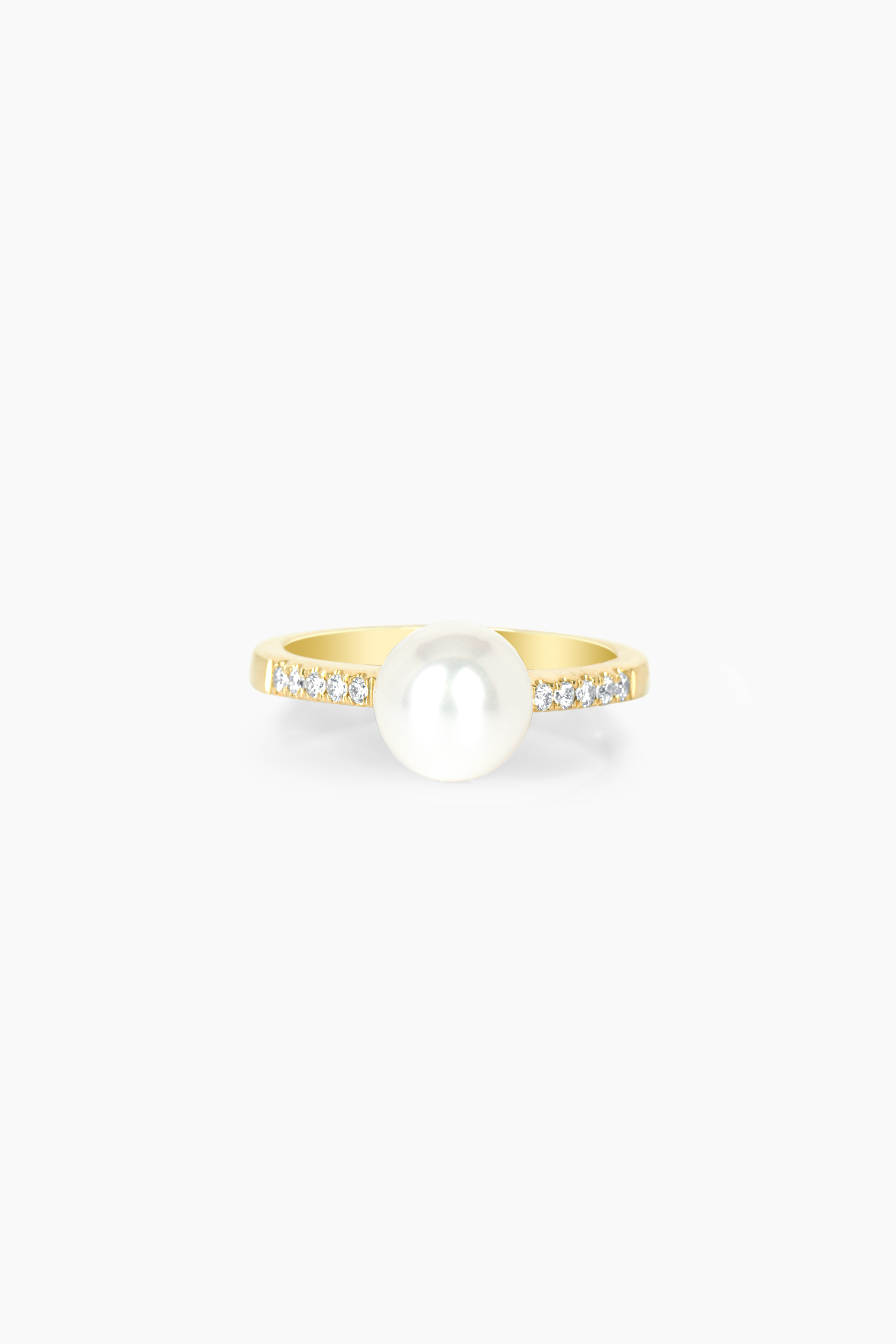 Fresh Water Pearl Ring 14k Gold With Real Diamonds