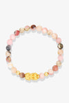 Pink Opal Unlimited Prosperity 14K Gold Pixiu Feng Shui Bracelet