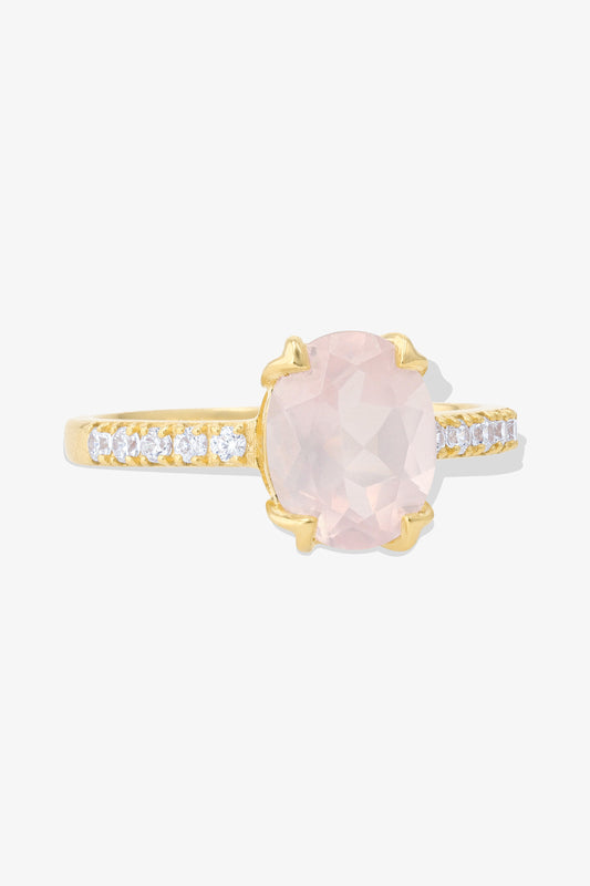 Rose Quartz 18k Gold Vermeil Ring