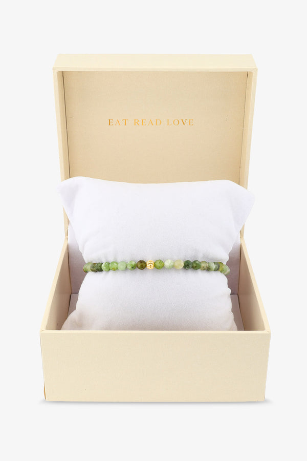 Destiny Mini Beaded Gemstone Gold Vermeil Bracelet Jade - Fortune