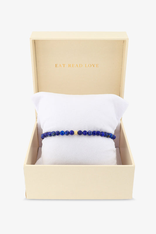Destiny Mini Beaded Gemstone Gold Vermeil Bracelet Lapis Lazuli - Wisdom