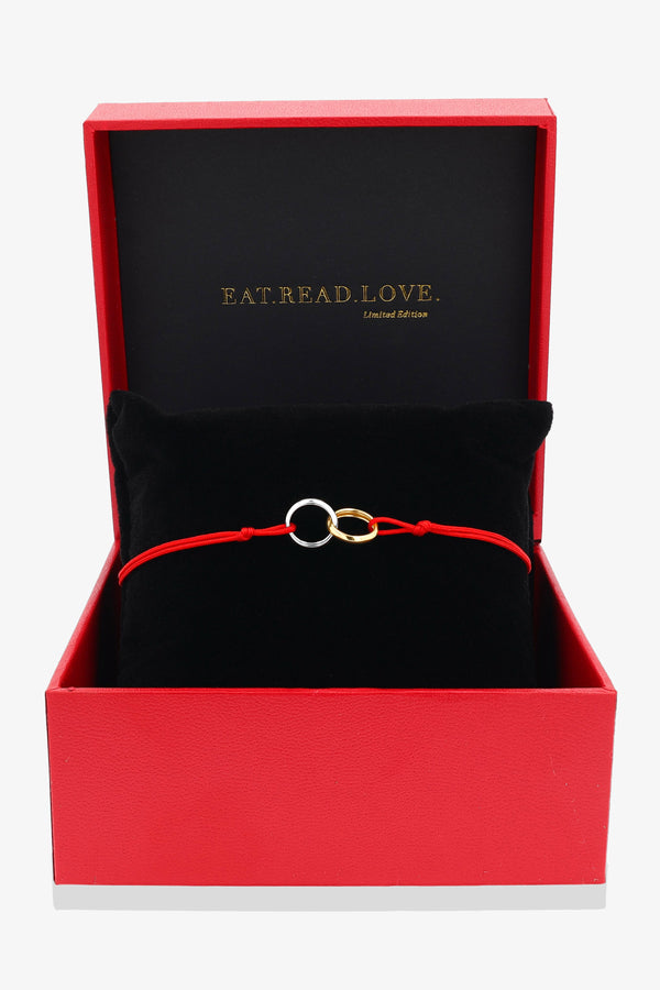 14k REAL Gold Infinity Rings Red Thread Bracelet
