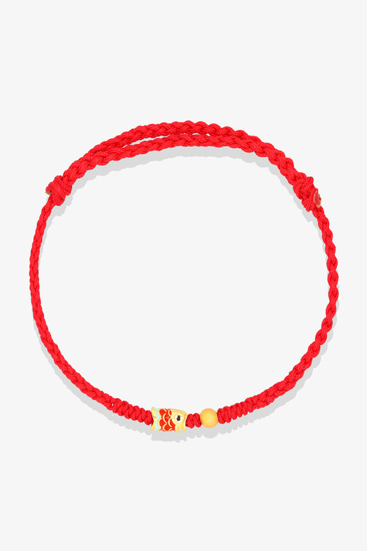Prosperity Koi Fish Gold Vermeil Red Thread Bracelet