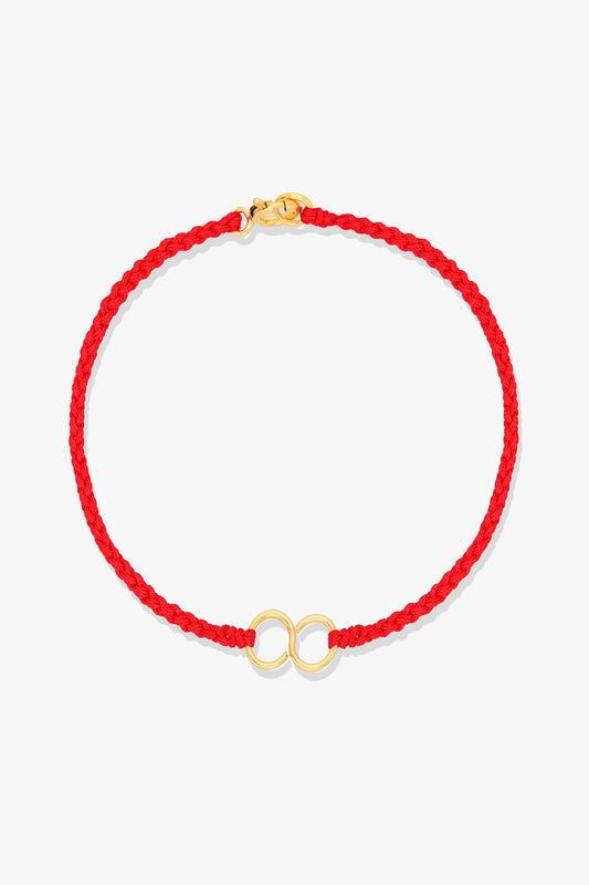 14k REAL Gold Infinity Knot Red Thread Bracelet