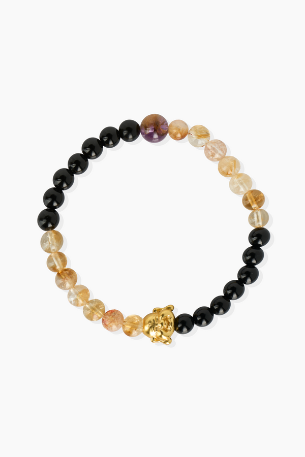 Spiritual Super Seven Crystal Lucky Buddha Beads Bracelet