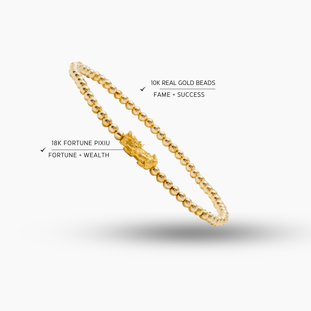 18k Real Gold Fortune Pixiu Bracelet