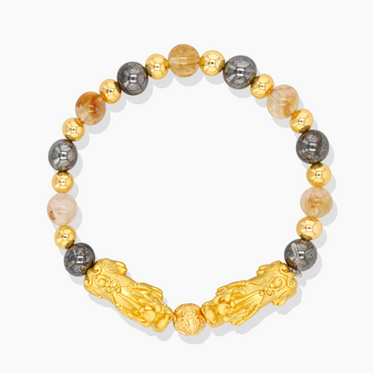 Leo Zodiac Feng Shui Double Pixiu Bracelet