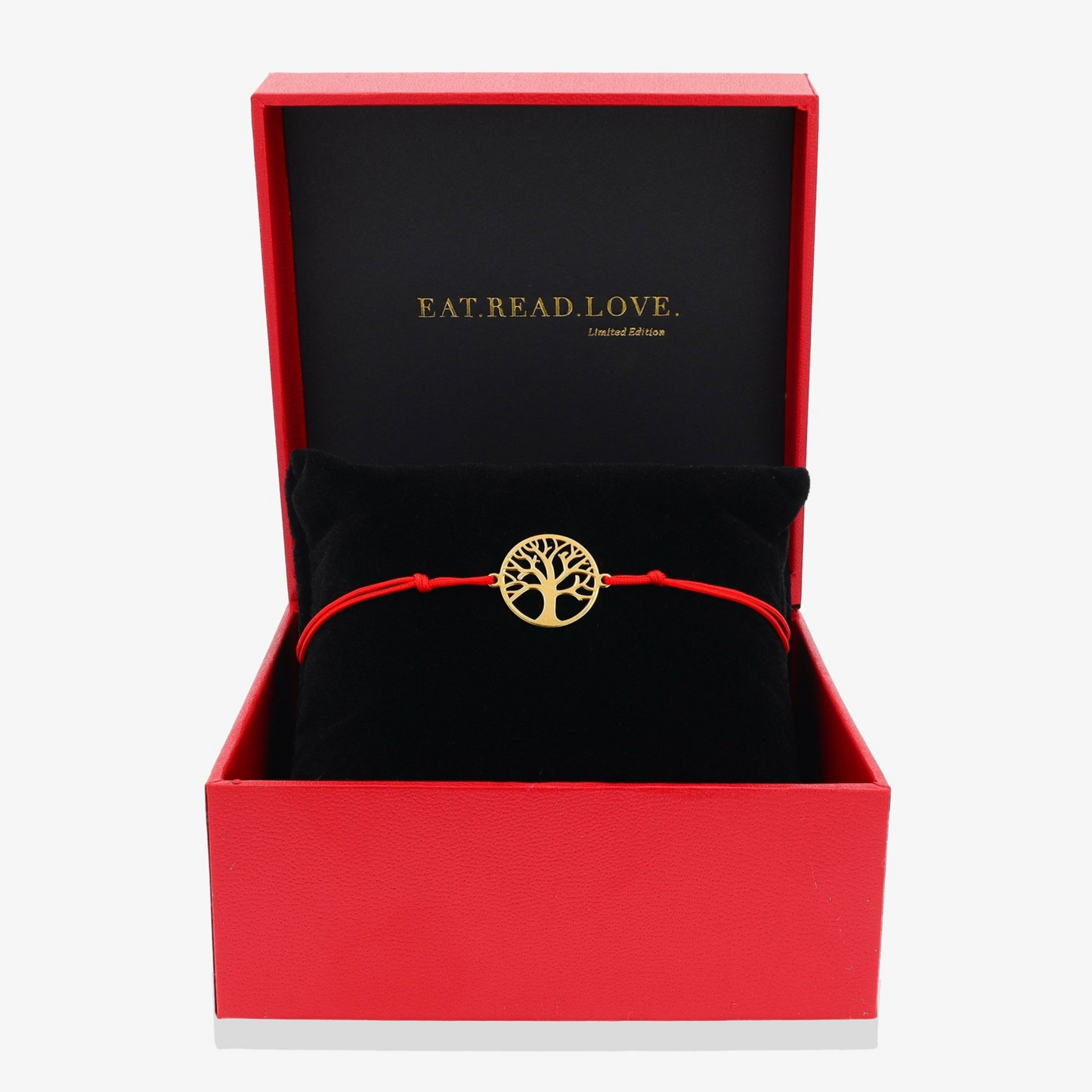 14k REAL Gold Tree Of Life Red Thread Bracelet