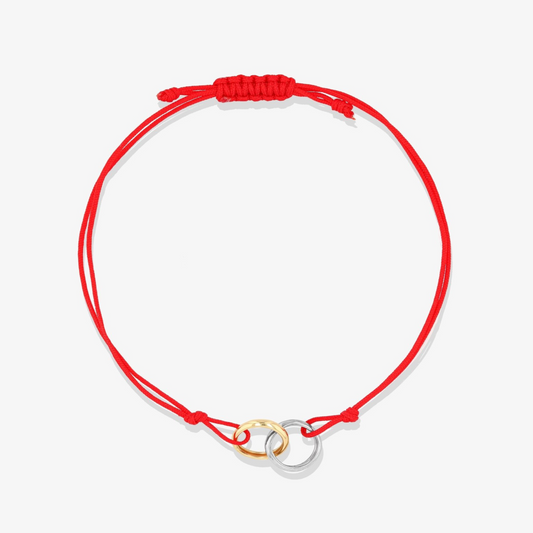 14k REAL Gold Infinity Rings Red Thread Bracelet