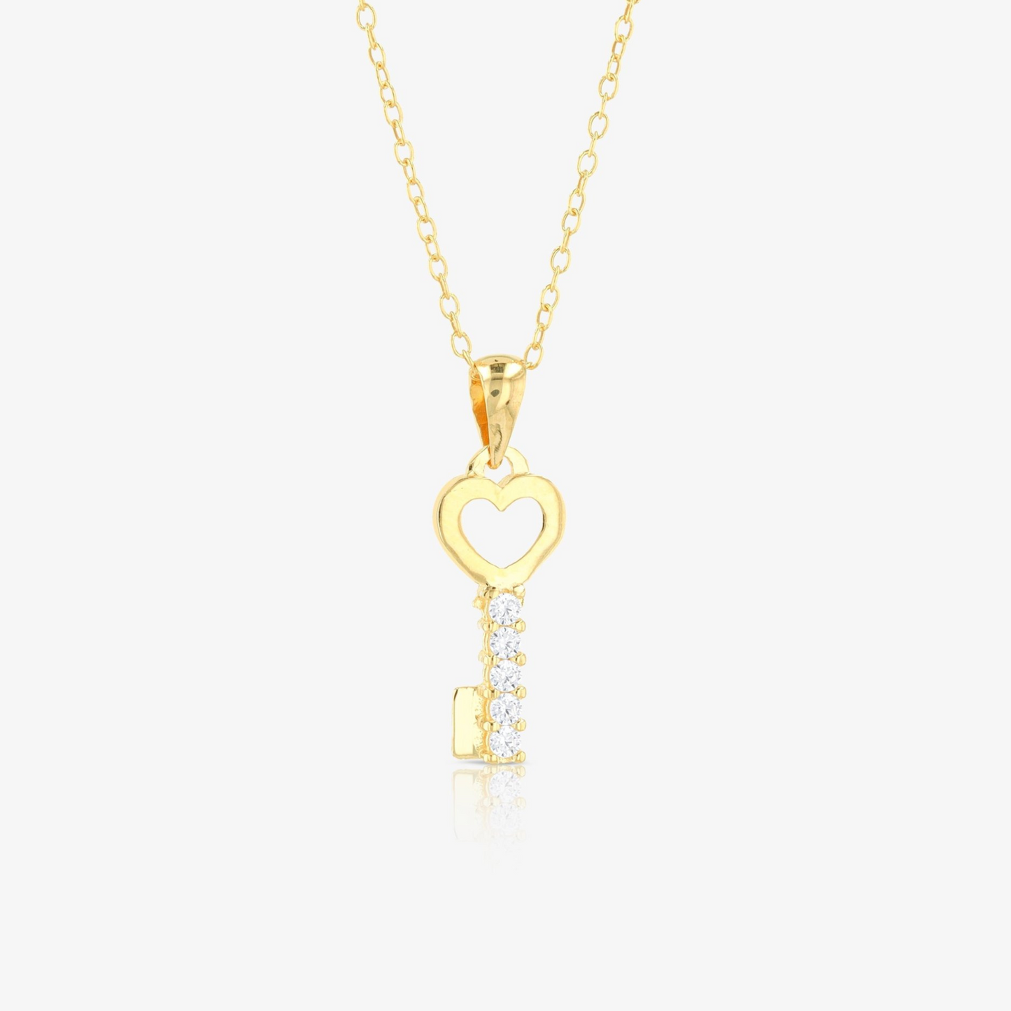 Key Heart Pendant 14k REAL Gold