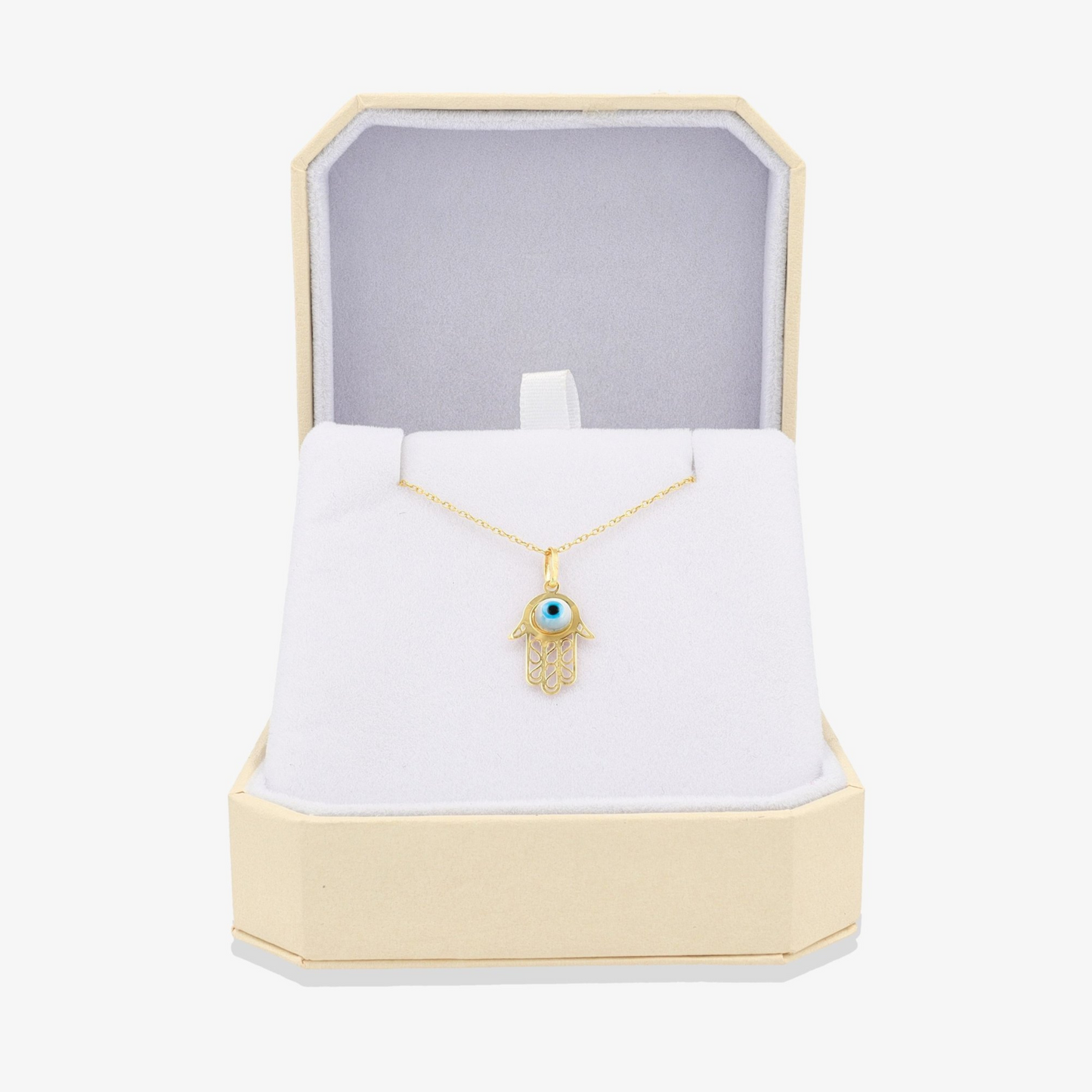 Hamsa Evil Eye Pendant 14k REAL Gold