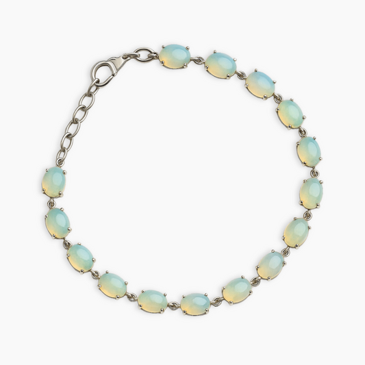 Genuine Opal High Quality Sterling Silver Bracelet