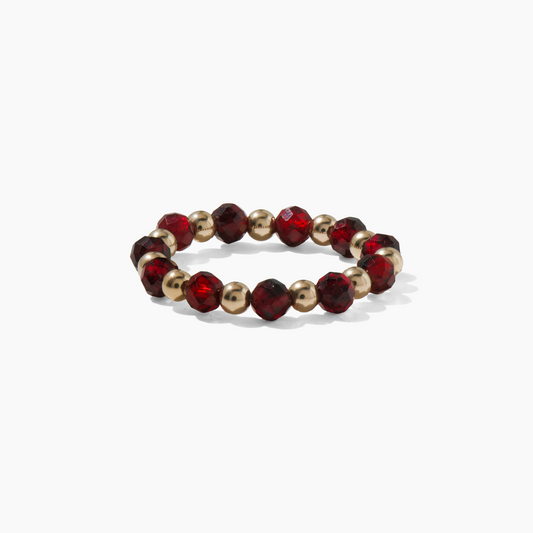 Garnet Ring of Fortune REAL Gold