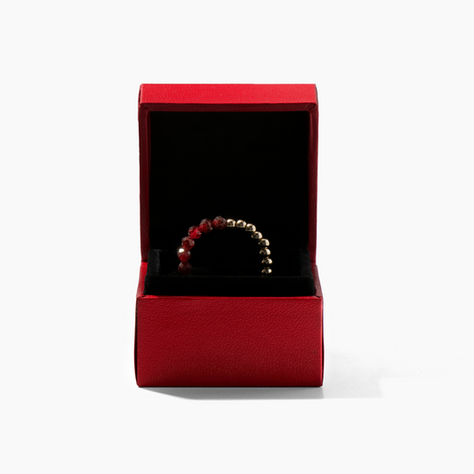 Garnet Ring of Fortune REAL Gold
