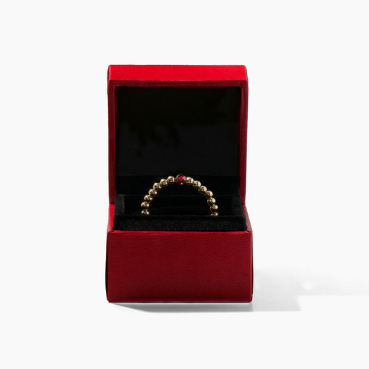 Garnet Ring of Fortune REAL Gold