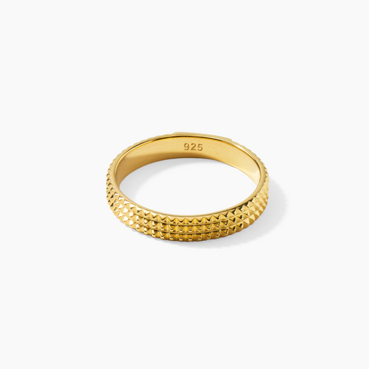 Triangular Pyramid Gold Vermeil Ring