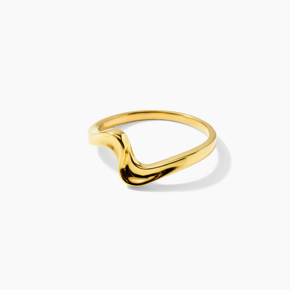 Wave Style Gold Vermeil Ring