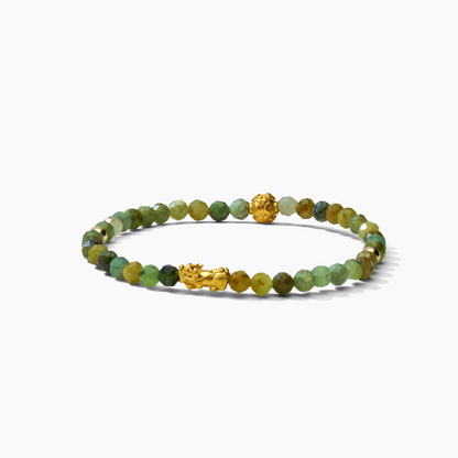 Libra Zodiac Lunar Eclipse 24k Pixiu Bracelet - Jade