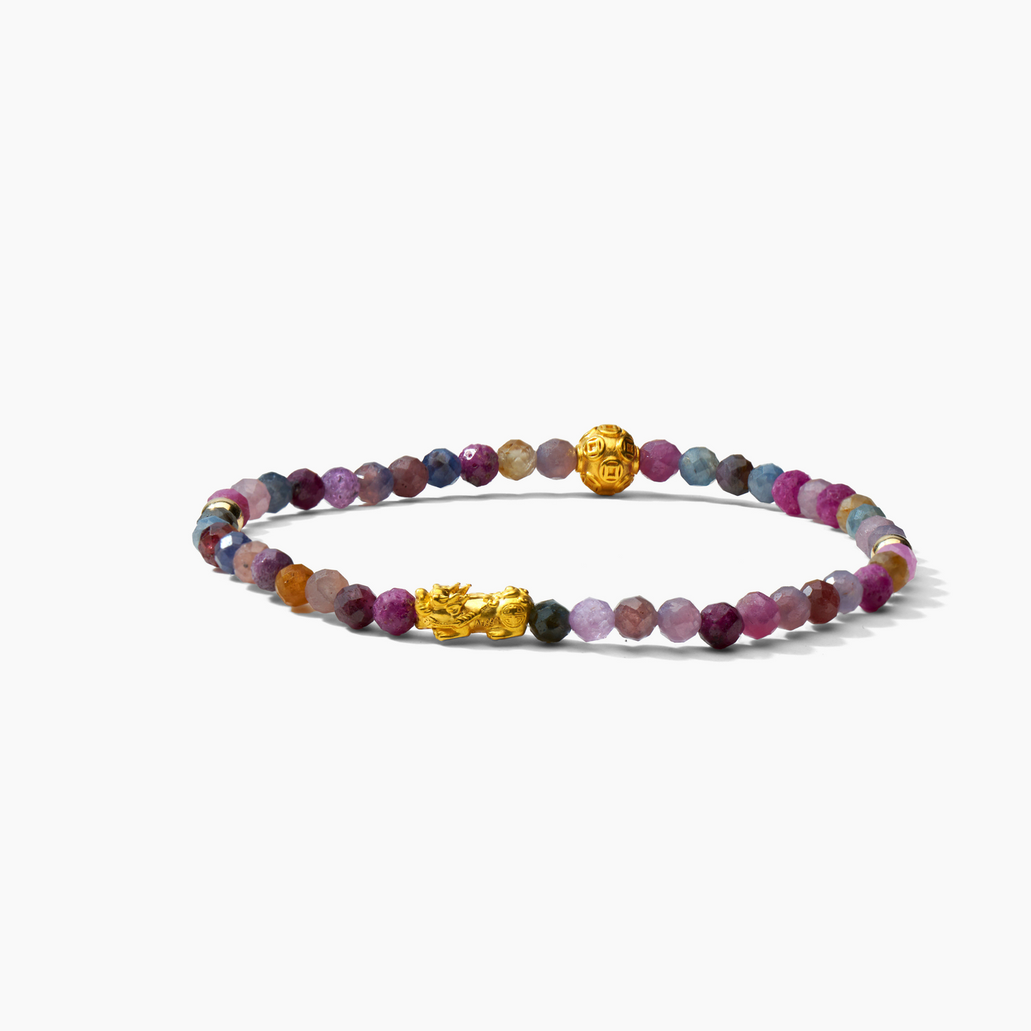 Leo Zodiac Lunar Eclipse 24k Pixiu Bracelet - Ruby