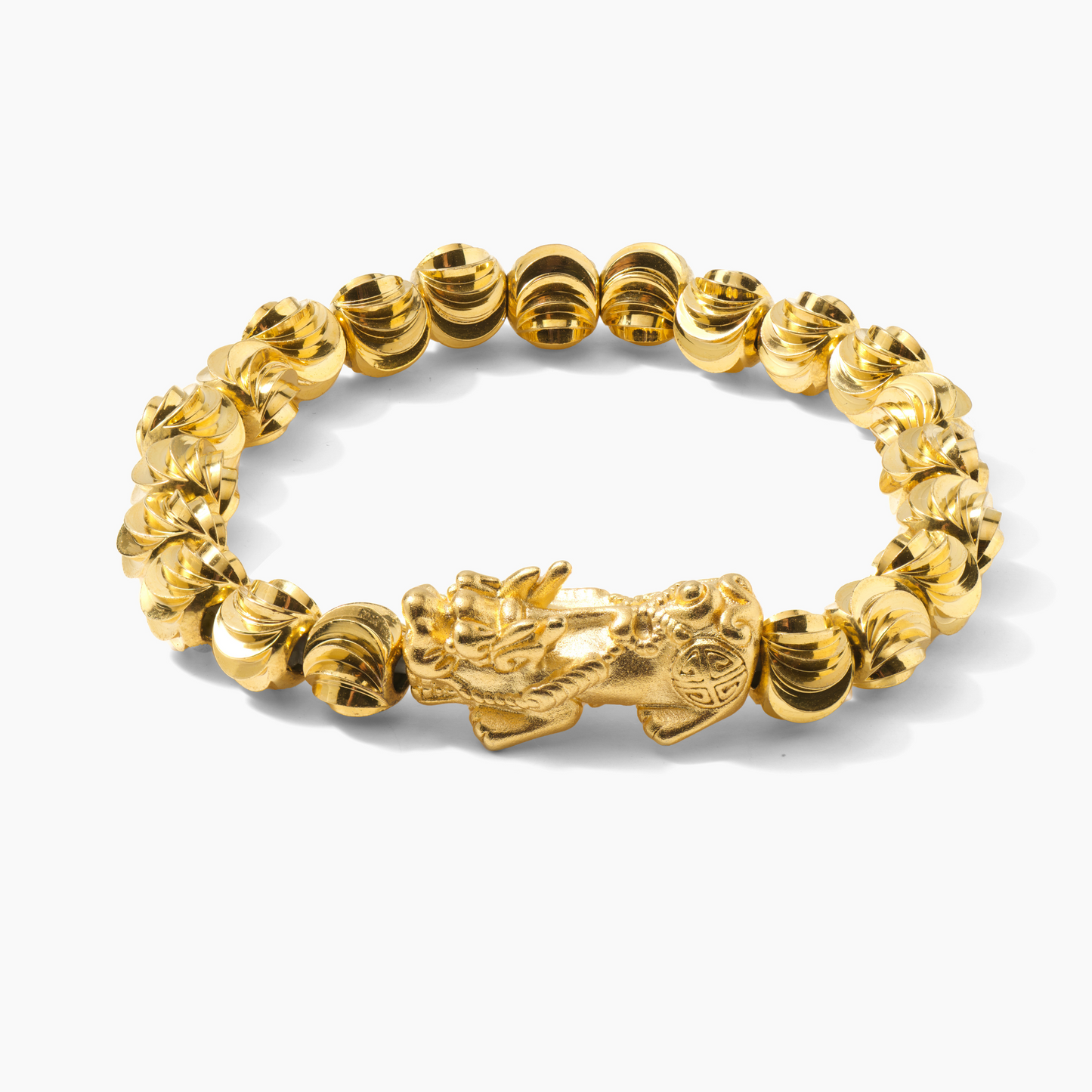 Lucky Feng Shui Pixiu Gold Stretch Bracelet