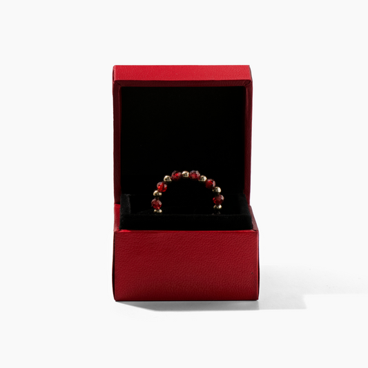 Garnet Ring of Fortune REAL Gold