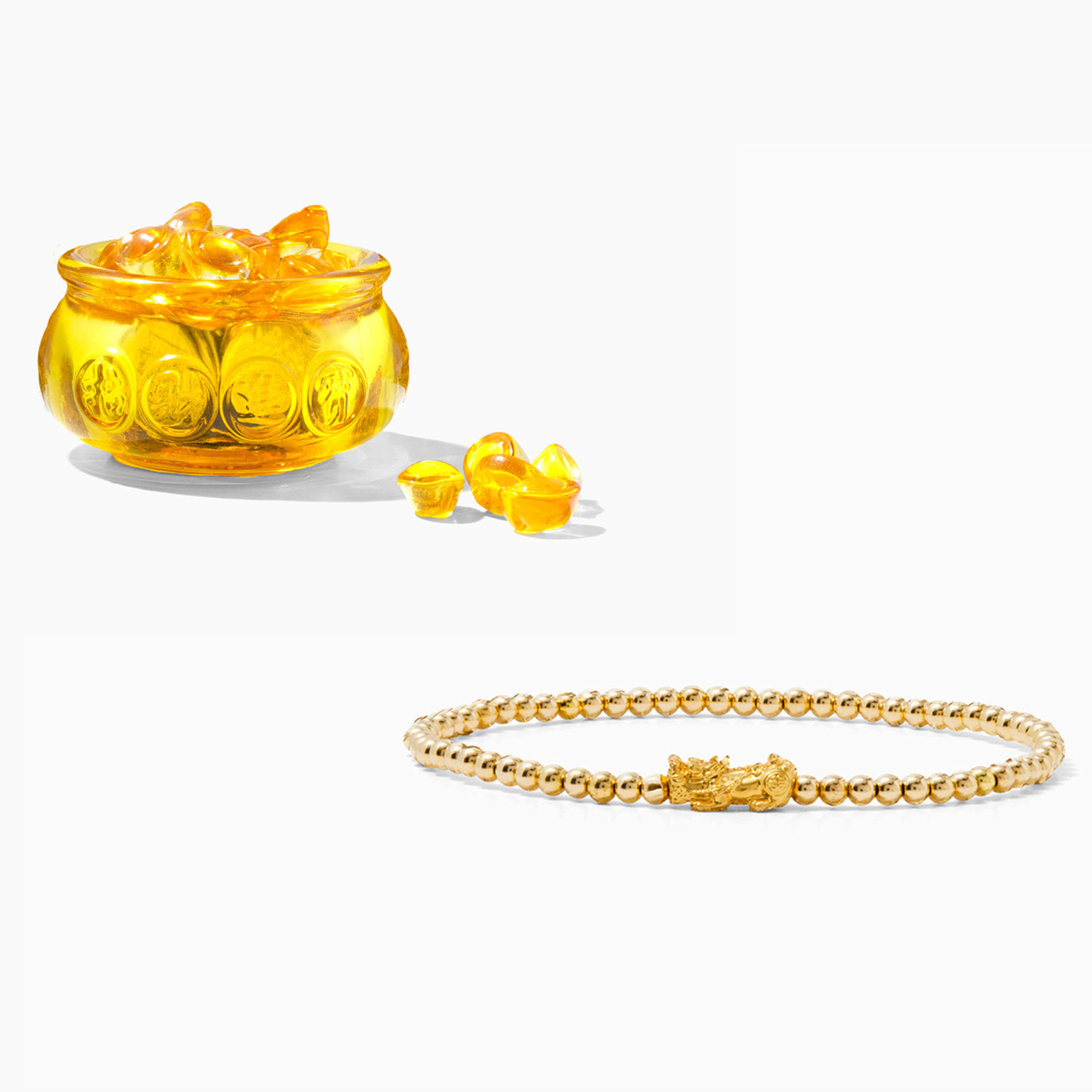 18k Real Gold Fortune Pixiu Bracelet