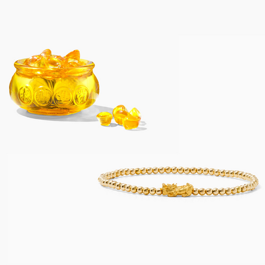 18k Real Gold Fortune Pixiu Bracelet