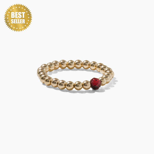 Garnet Ring of Fortune REAL Gold