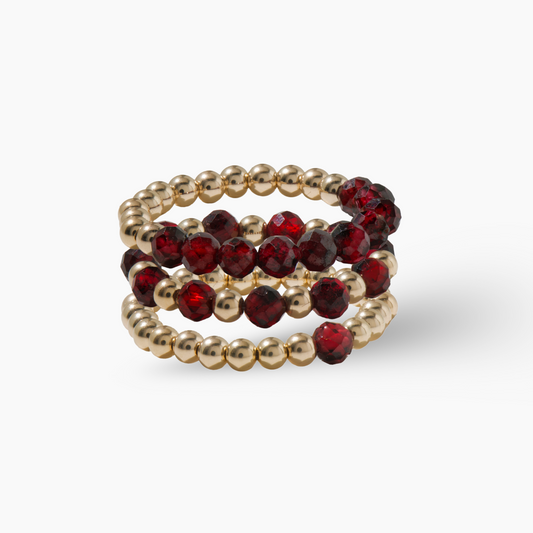 Garnet Ring of Fortune REAL Gold