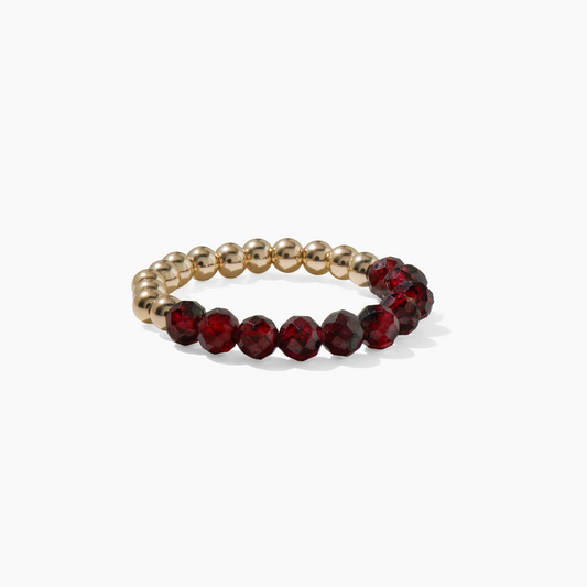Garnet Ring of Fortune REAL Gold