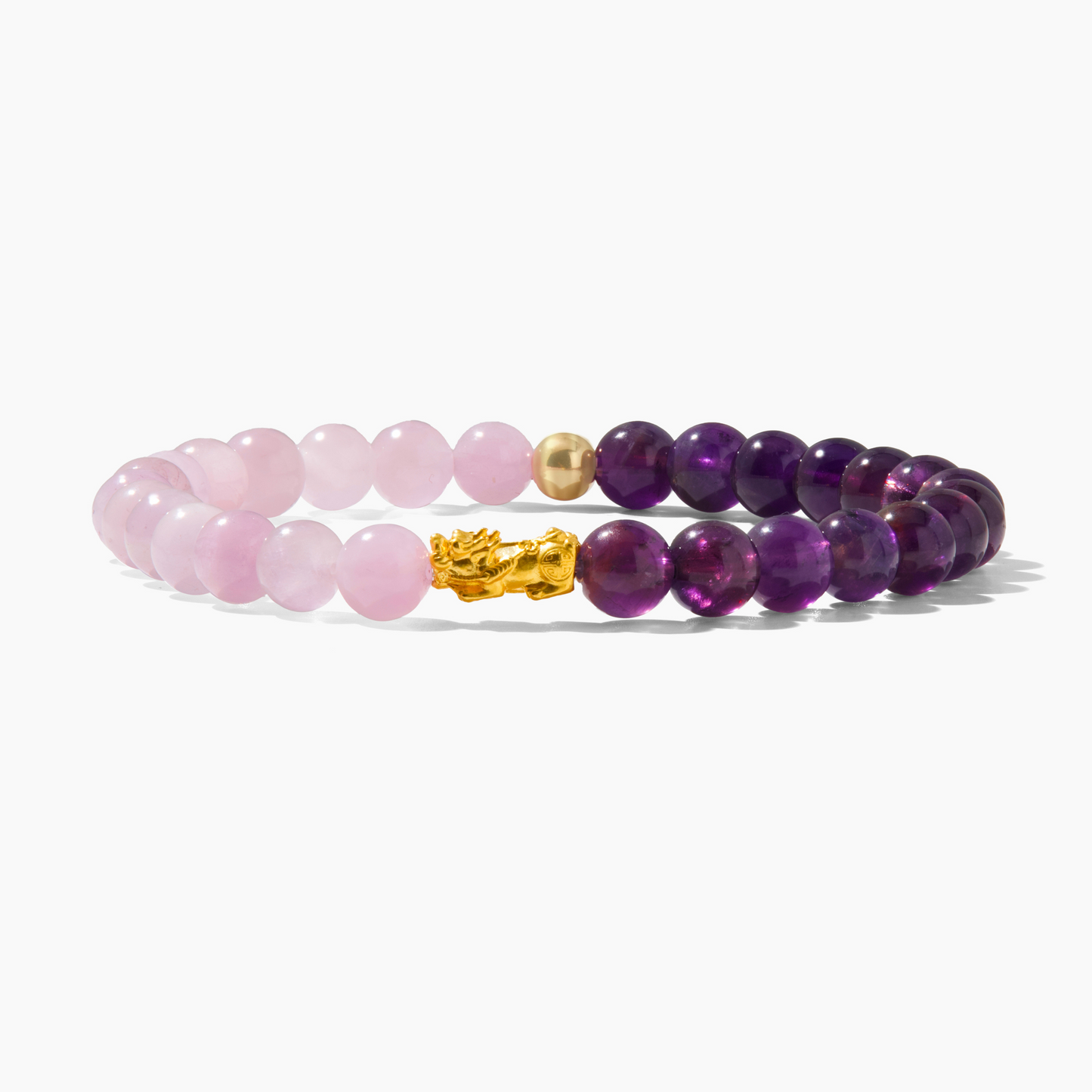 Jade and Pink Cats Eye Eclipse 18k Pixiu Bracelet - Romance