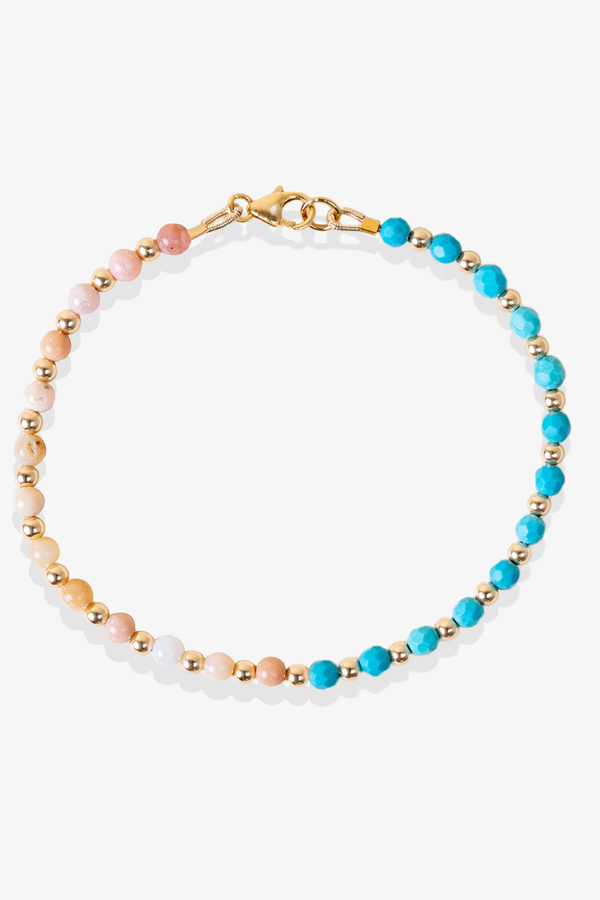 Romance and Energy - Pink Opal and Turquoise Intention Bracelet